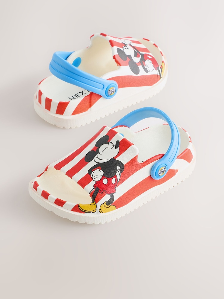 Red Stripe Mickey Mouse Slider Clogs - Image 1 of 5