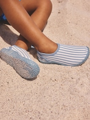 Blue/Ecru Standard Fit (F) Swim Socks - Image 2 of 9