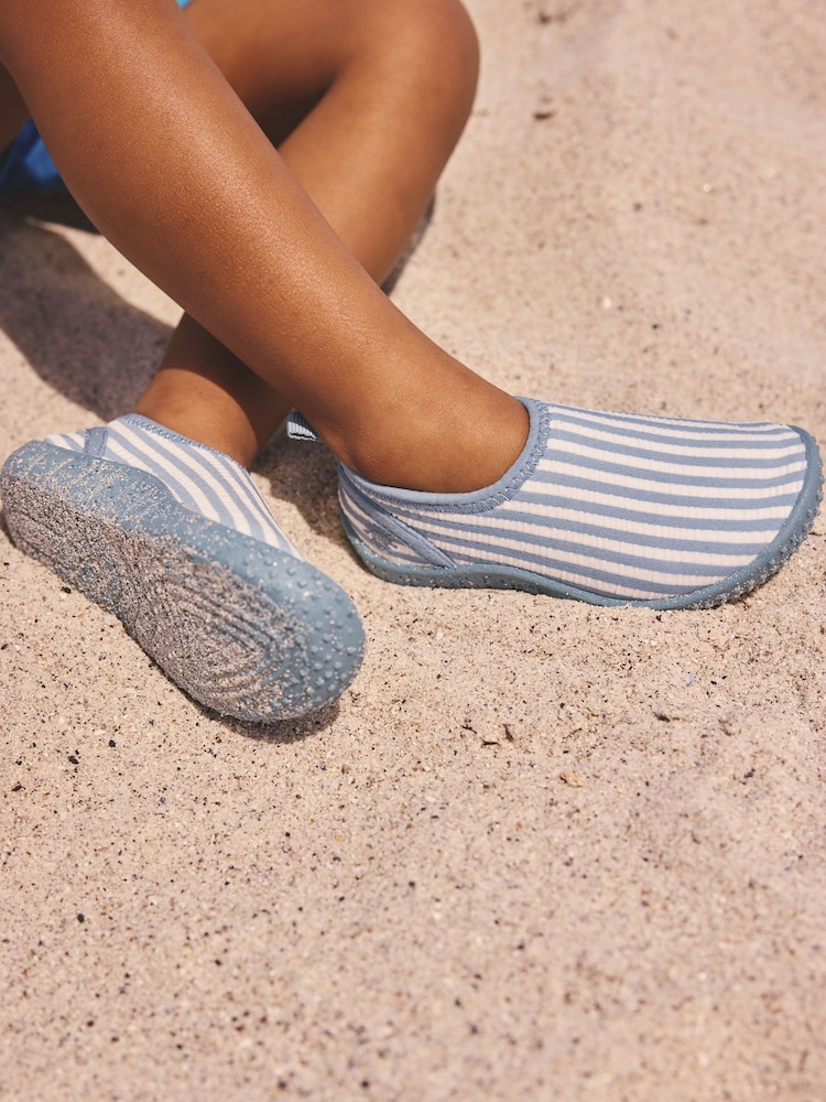 Blue/Ecru Standard Fit (F) Swim Socks - Image 2 of 9