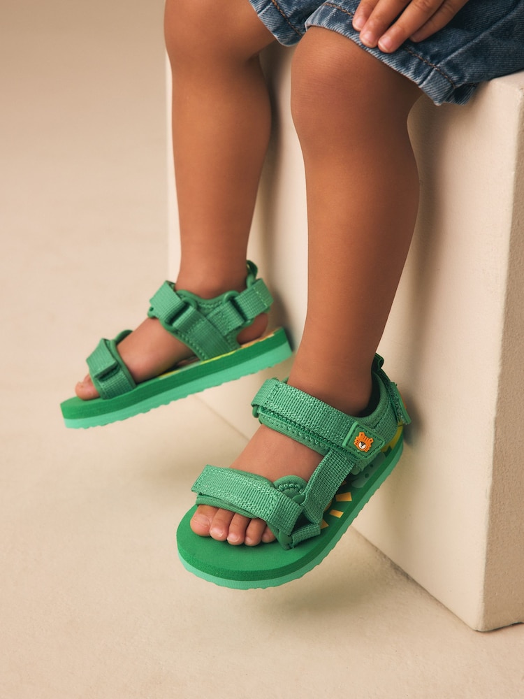 Green Standard Fit (F) Touch Fastening Trekker Walking Sandals - Image 1 of 7