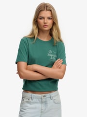 Verde - SUPERDRY Luxe Casual Classic T-Shirt - Imaginea 3 din 5