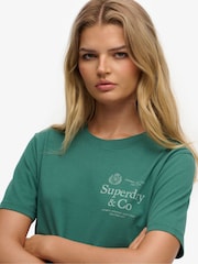 Verde - SUPERDRY Luxe Casual Classic T-Shirt - Imaginea 5 din 5