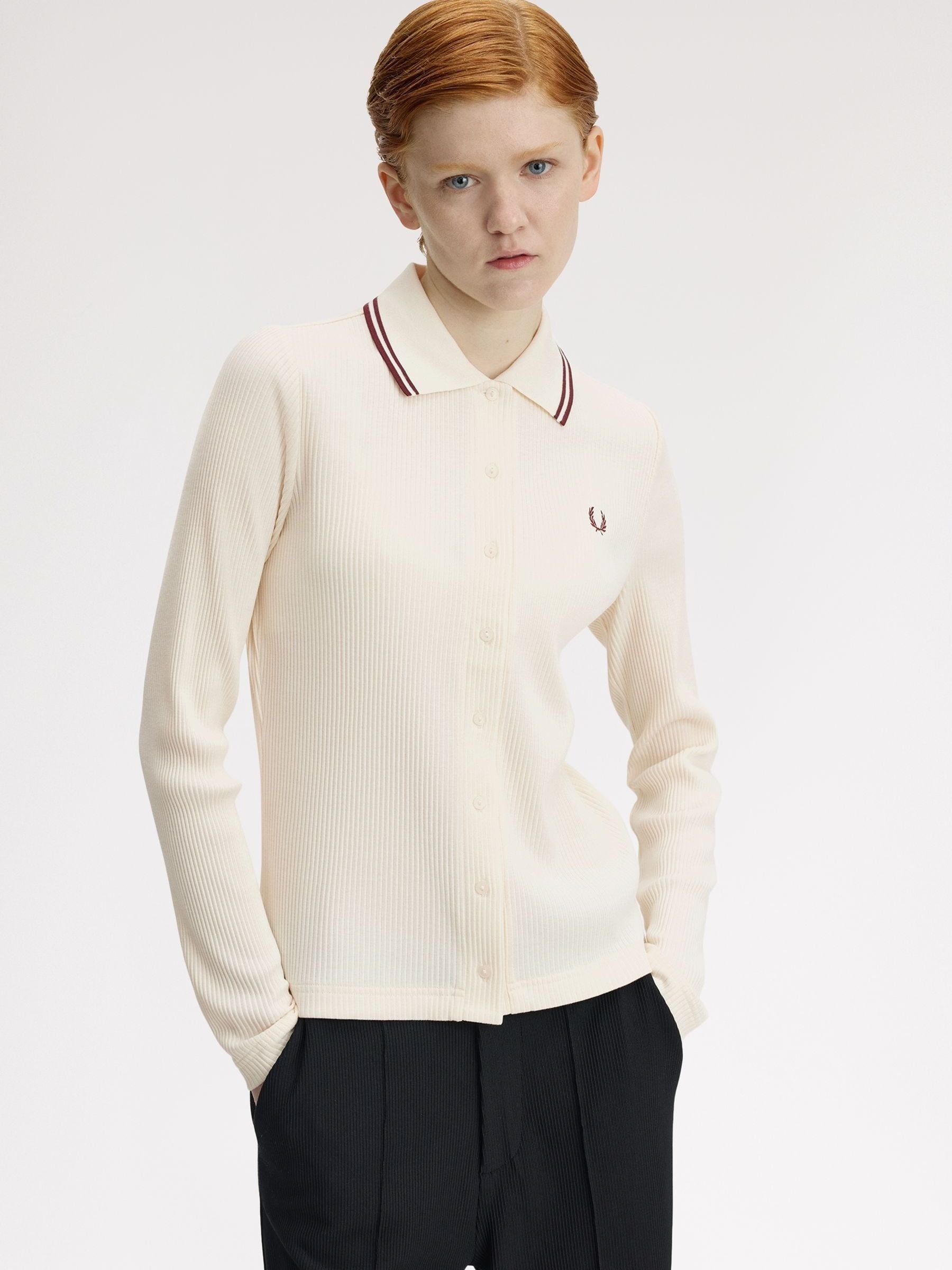 Buy Fred Perry Blue Button-Through Rib Polo Shirt from Next USA