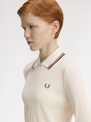 قميص بولو مضلع مزود بأزرار كاملة من Fred Perry - صورة 4 من 7