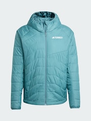 adidas Terrex Green Multi Synthetic Insulated Hooded Jacket - Image 5 of 5