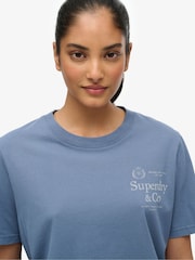 SUPERDRY Blue Luxe Casual Classic T-Shirt - Image 4 of 6