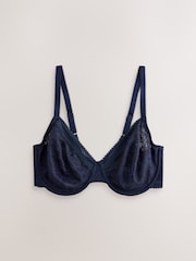 Navy/Green DD+ Lace Non Pad Full Cup Minimiser Bras 2 Pack - Image 8 of 11