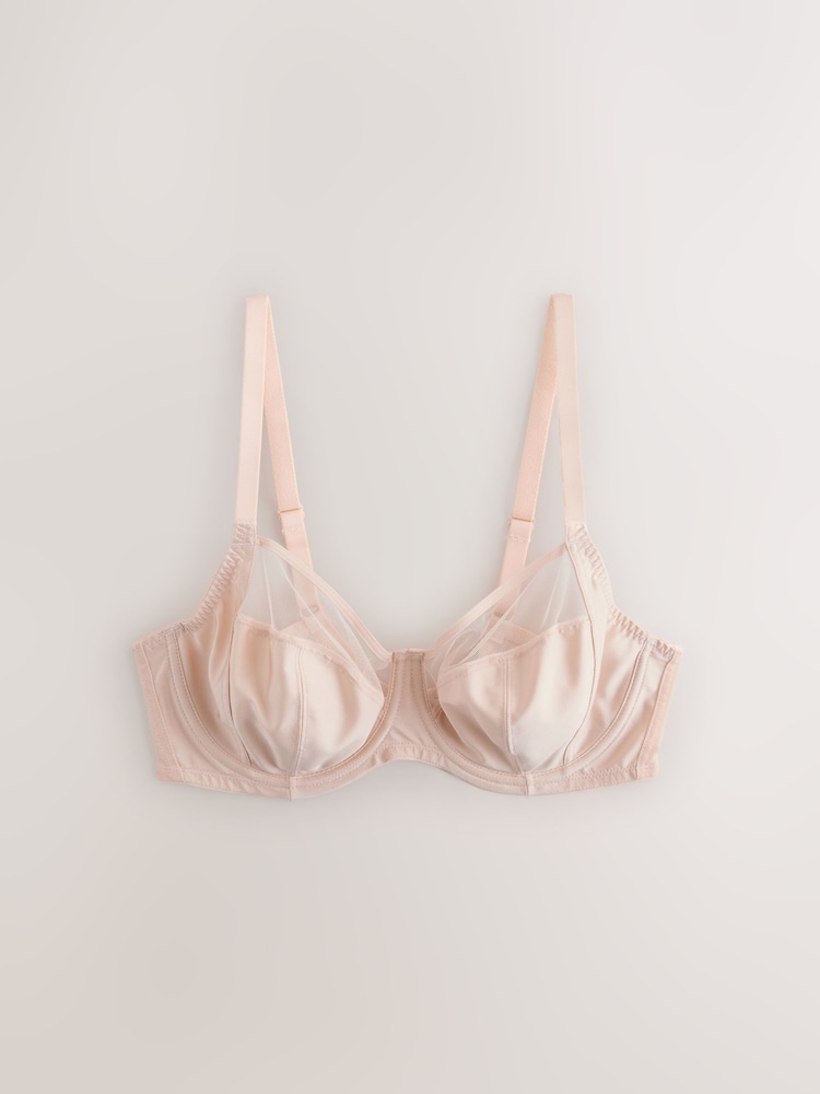 Rust/Green/Cream DD+ Non Pad Full Cup Bras 3 Pack with Side Support - Image 2 of 11