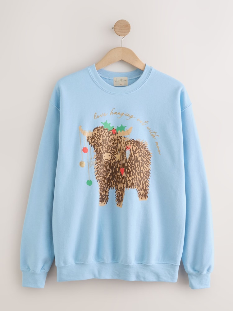 Blue Hamish Christmas Sweatshirt - Image 1 of 3