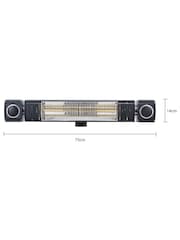 BHS Black 2kW Wall Heater With Wireless Speaker And Remote - Image 6 of 6