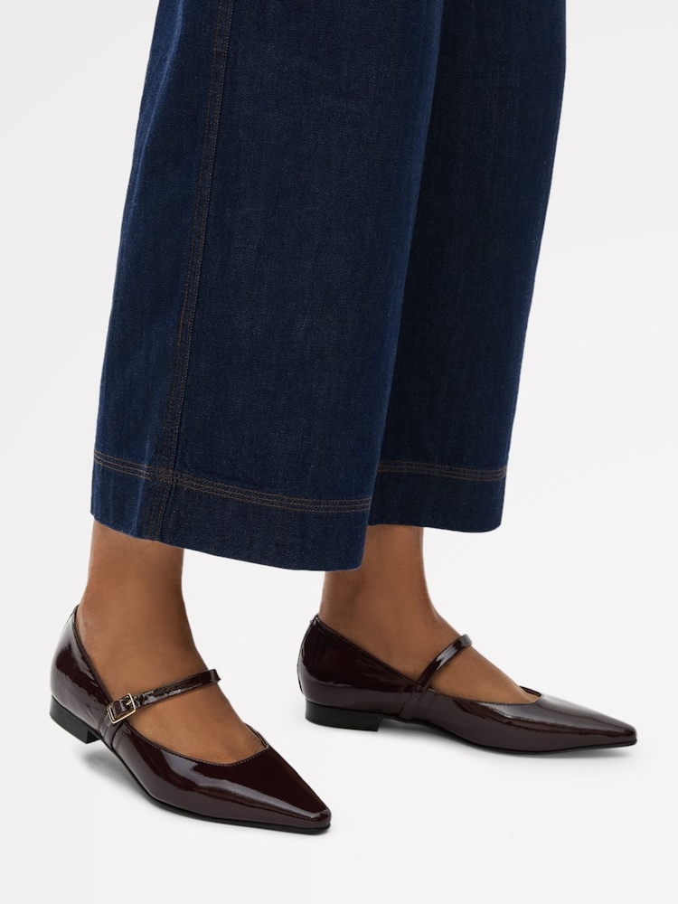 Radley Red Patent Avenue Chip Toe Flats - Image 1 of 4 Radley Red Patent Avenue Chip Toe Flats - Image 1 of 4
