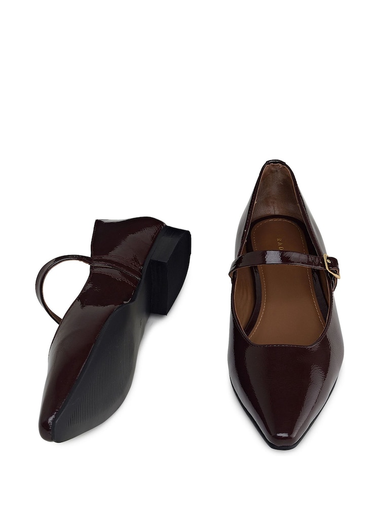 Radley Radley Red Patent Avenue Chip Toe Flats - صورة 4 من 4