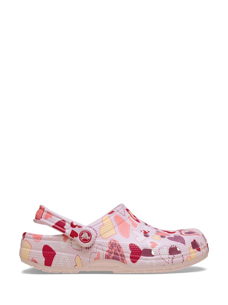 Crocs Pink Classic VDay Hearts Clogs - Image 1 of 7 Crocs Pink Classic VDay Hearts Clogs - Image 1 of 7