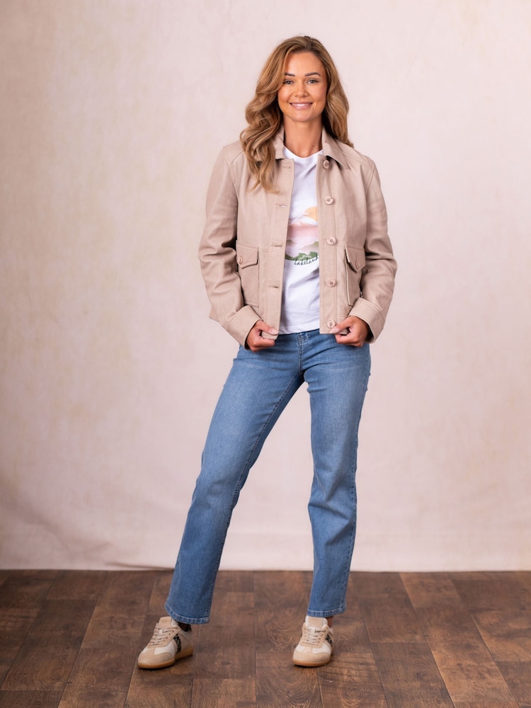 Lakeland Clothing Milly Placement Printed White T-Shirt - Image 4 of 4