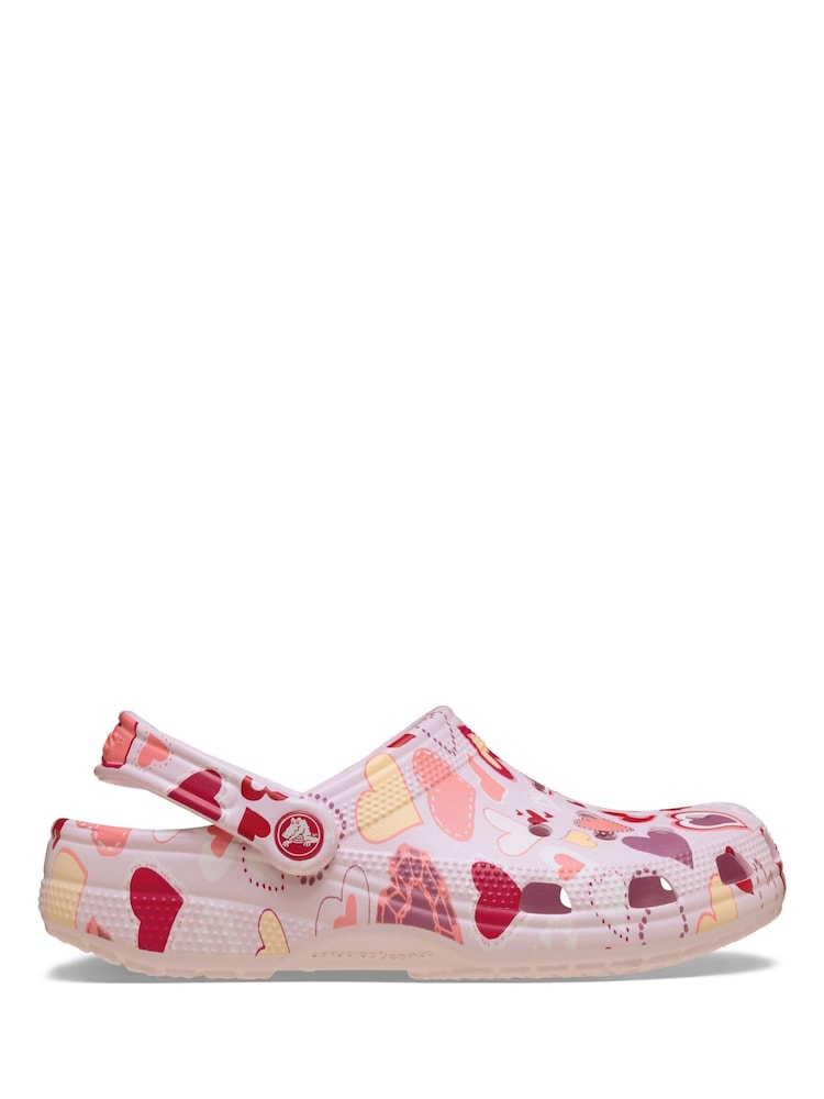 Crocs Pink Classic Vday Clogs - Image 1 of 7 Crocs Pink Classic Vday Clogs - Image 1 of 7