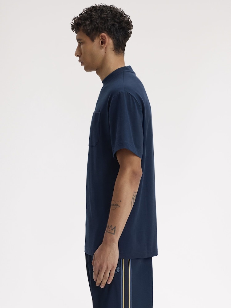 Fred Perry Navy Pocket Detail T-Shirt - Image 2 of 5