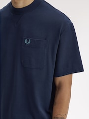Fred Perry Navy Pocket Detail T-Shirt - Image 4 of 5