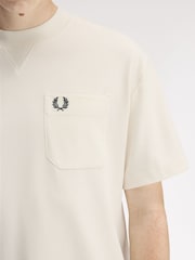 Fred Perry Cream Pocket Detail T-Shirt - Image 4 of 5