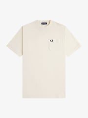 Fred Perry Cream Pocket Detail T-Shirt - Image 5 of 5
