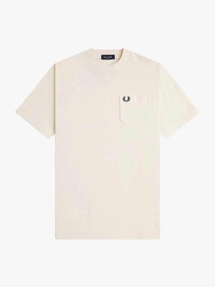 Fred Perry Cream Pocket Detail T-Shirt - Image 5 of 5