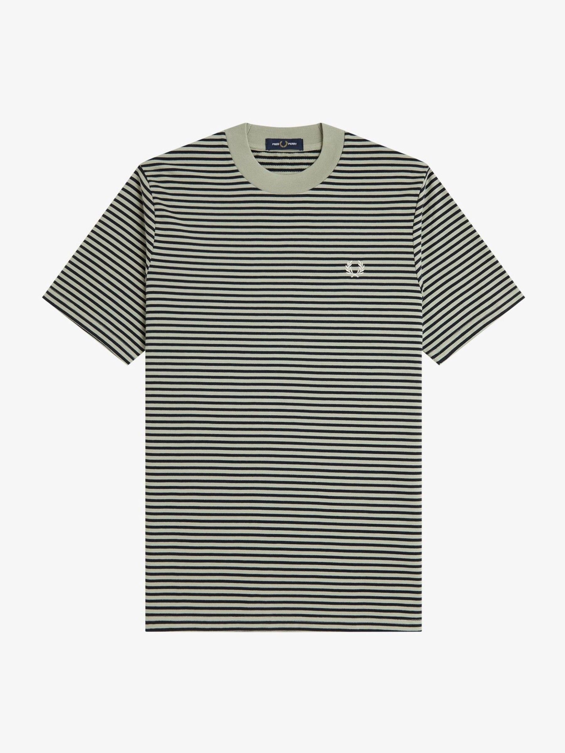 Buy Fred Perry Green Fine Stripe Heavy Weight T-Shirt from Next