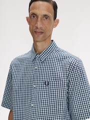Fred Perry Blue Gingham Short Sleeve Shirt - Image 3 of 7