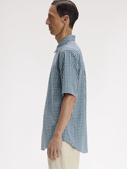 Fred Perry Blue Gingham Short Sleeve Shirt - Image 5 of 7