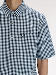 Fred Perry Blue Gingham Short Sleeve Shirt - Image 6 of 7