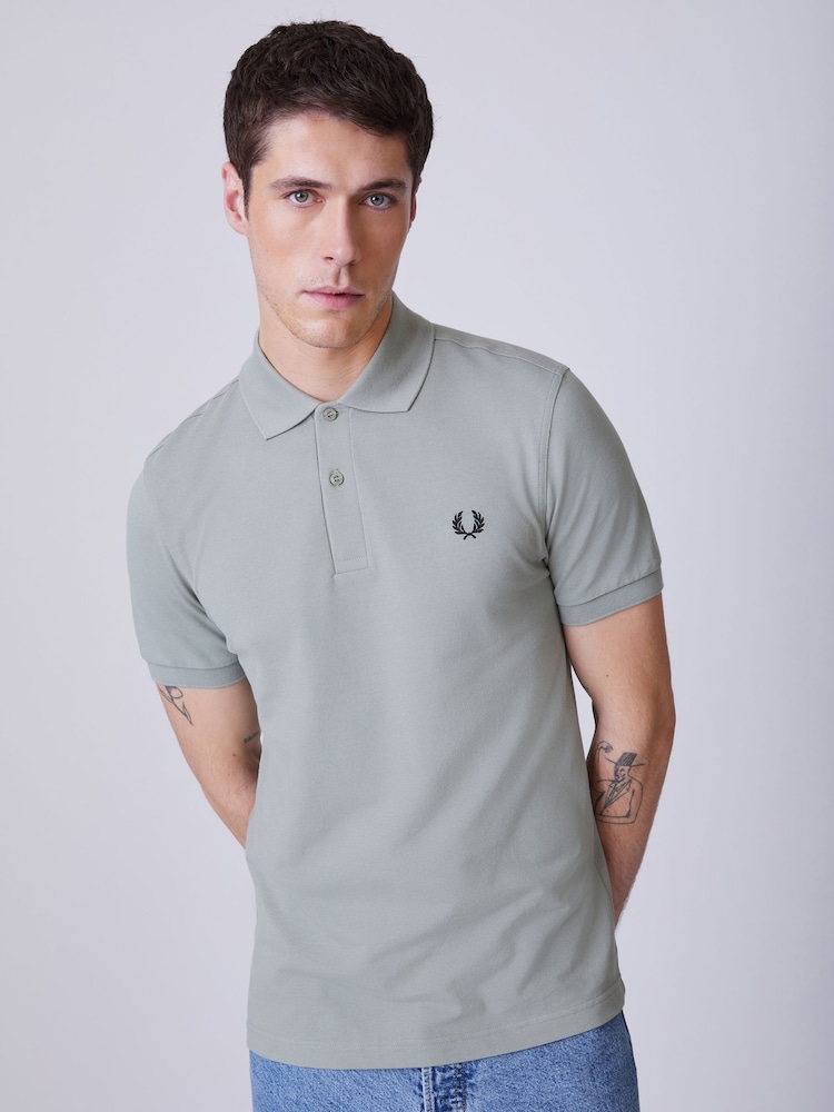 Fred Perry Green Dark Plain Polo Shirt - Image 1 of 5 Fred Perry Green Dark Plain Polo Shirt - Image 1 of 5