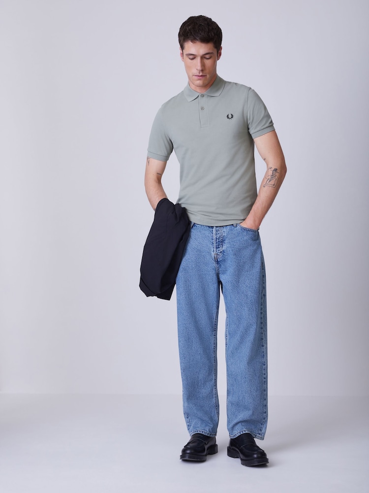 Fred Perry Green Dark Plain Polo Shirt - Image 2 of 5 Fred Perry Green Dark Plain Polo Shirt - Image 2 of 5