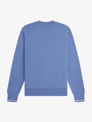 Fred Perry Ocean Blue Crew Neck Sweatshirt - Image 2 of 2