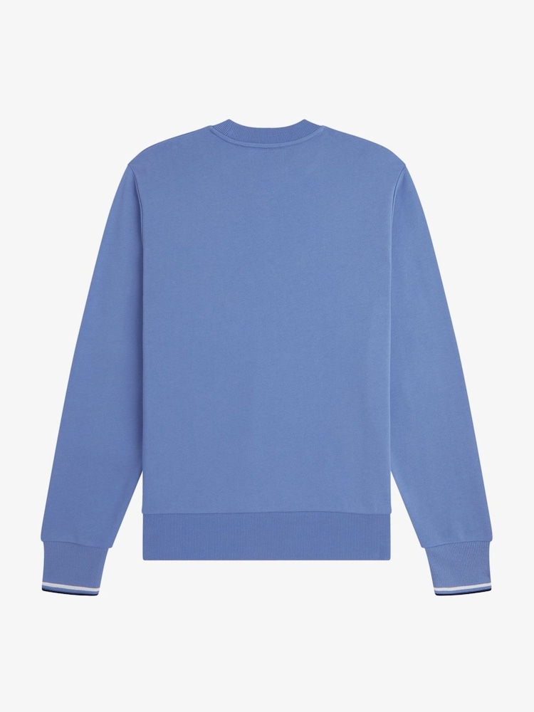 Fred Perry Ocean Blue Crew Neck Sweatshirt - Image 2 of 2
