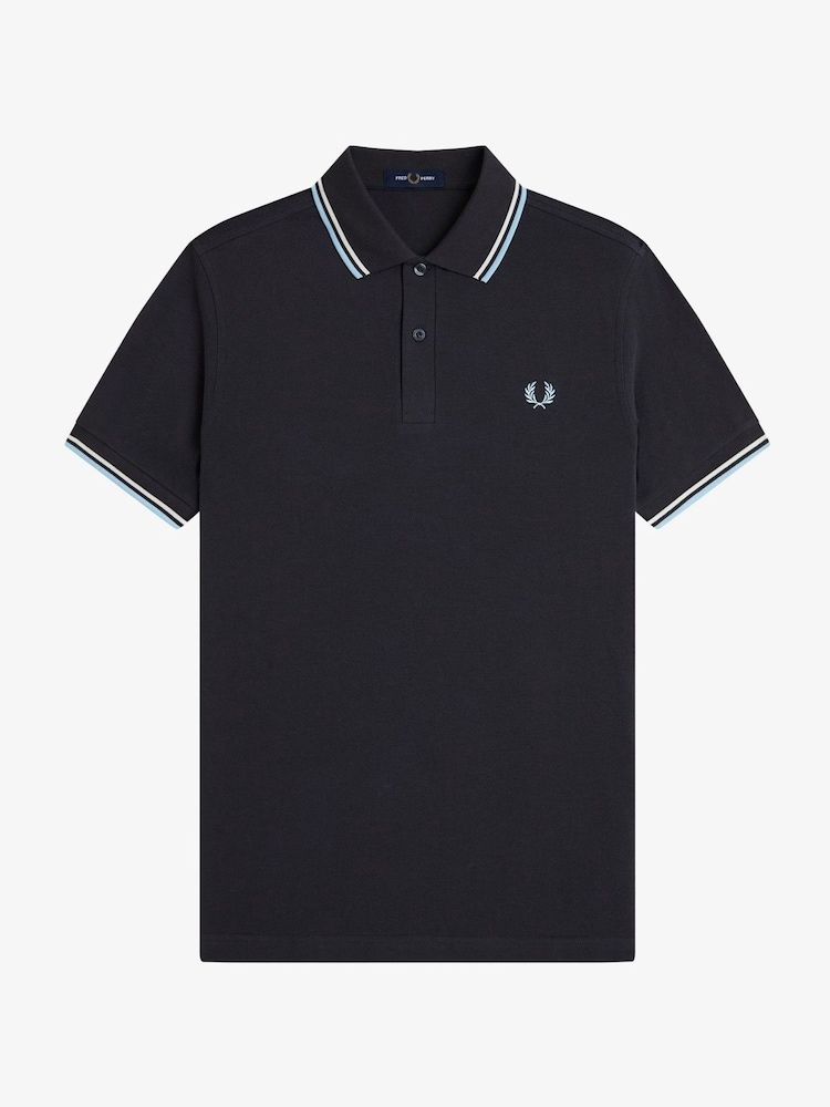Fred Perry Grey Tipped Polo Shirt - Image 1 of 1 Fred Perry Grey Tipped Polo Shirt - Image 1 of 1