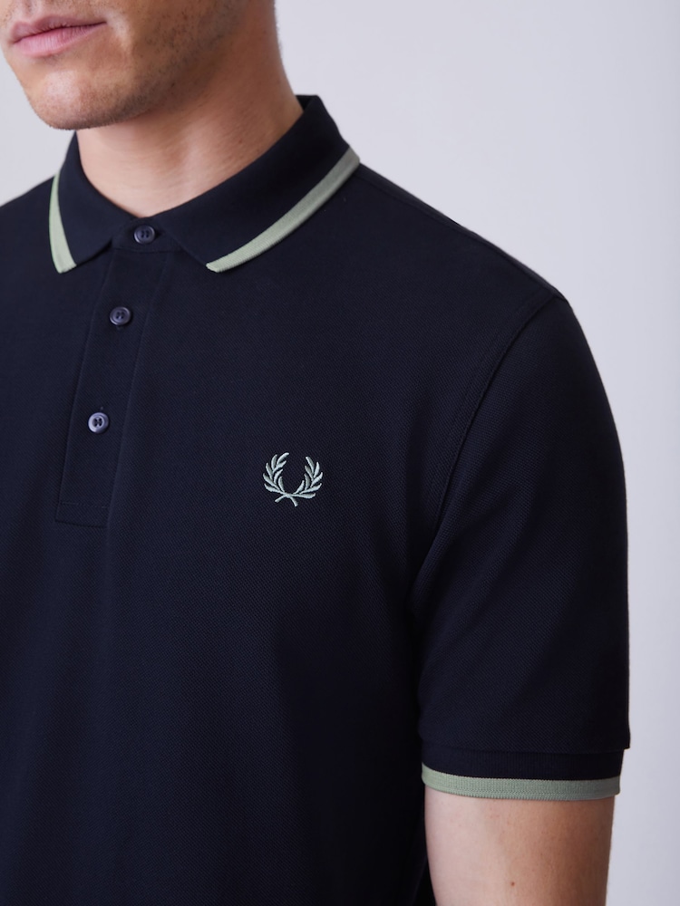 Fred Perry Blue Collar Detail Polo Shirt - Image 4 of 4