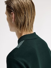 Fred Perry Green Panel Detail Knitted Polo Shirt - Image 5 of 7