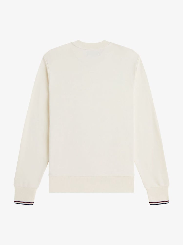 Fred Perry Cream Crew Neck Sweatshirt - Image 2 of 2