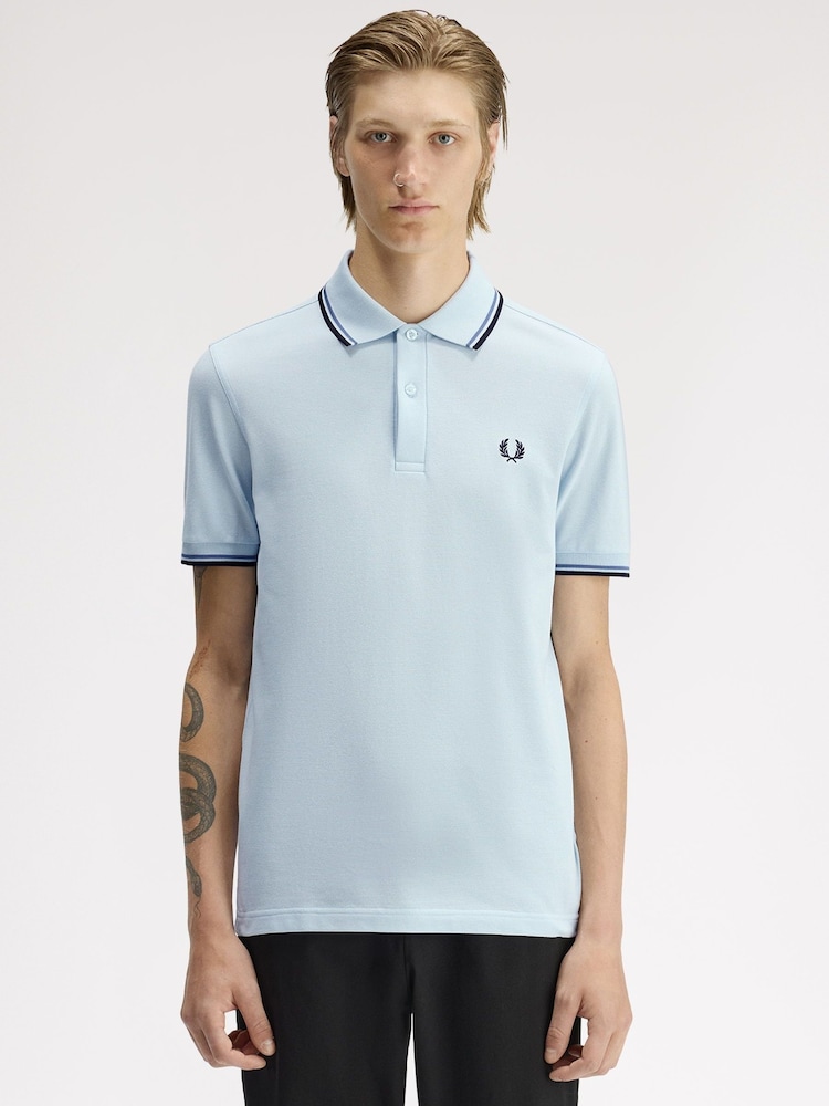 Fred Perry Blue Twin Tipped Polo Shirt - Image 1 of 6