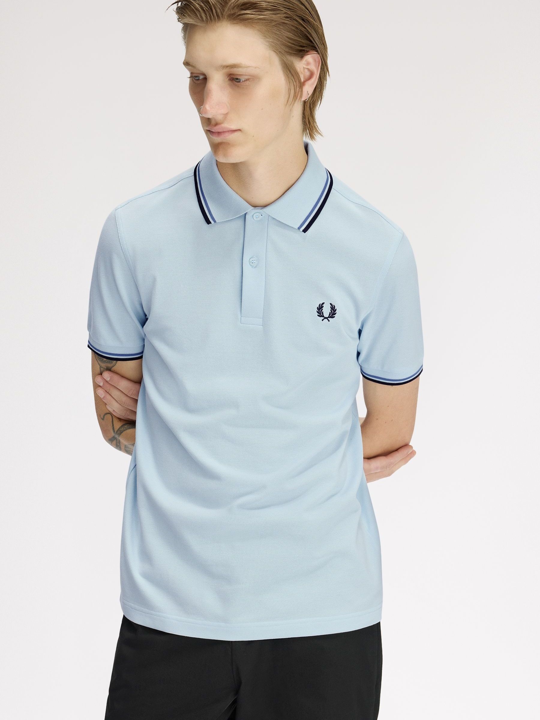 Buy Fred Perry Ocean Blue Tipped Short Sleeve Polo Shirt from Next USA