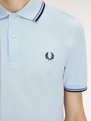 Fred Perry Blue Twin Tipped Polo Shirt - Image 5 of 6