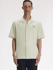 Fred Perry Green Mesh Revere Collar Shirt - Image 1 of 5