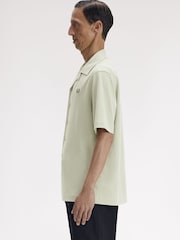 Fred Perry Green Mesh Revere Collar Shirt - Image 2 of 5