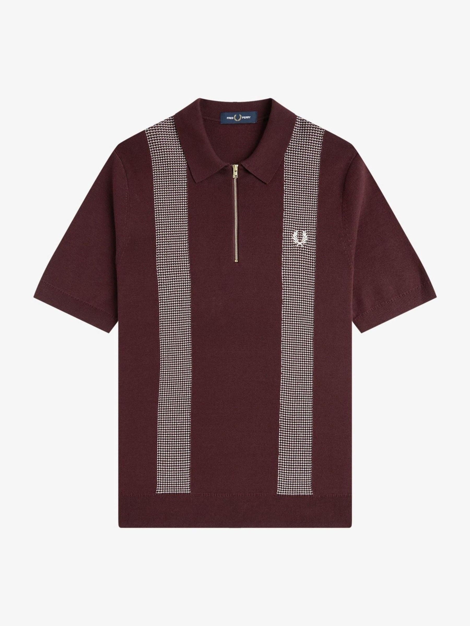 Buy Fred Perry Red Panel Detail Knitted Polo Shirt from Next USA