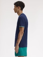 Fred Perry Blue Twin Tipped T-Shirt - Image 2 of 8