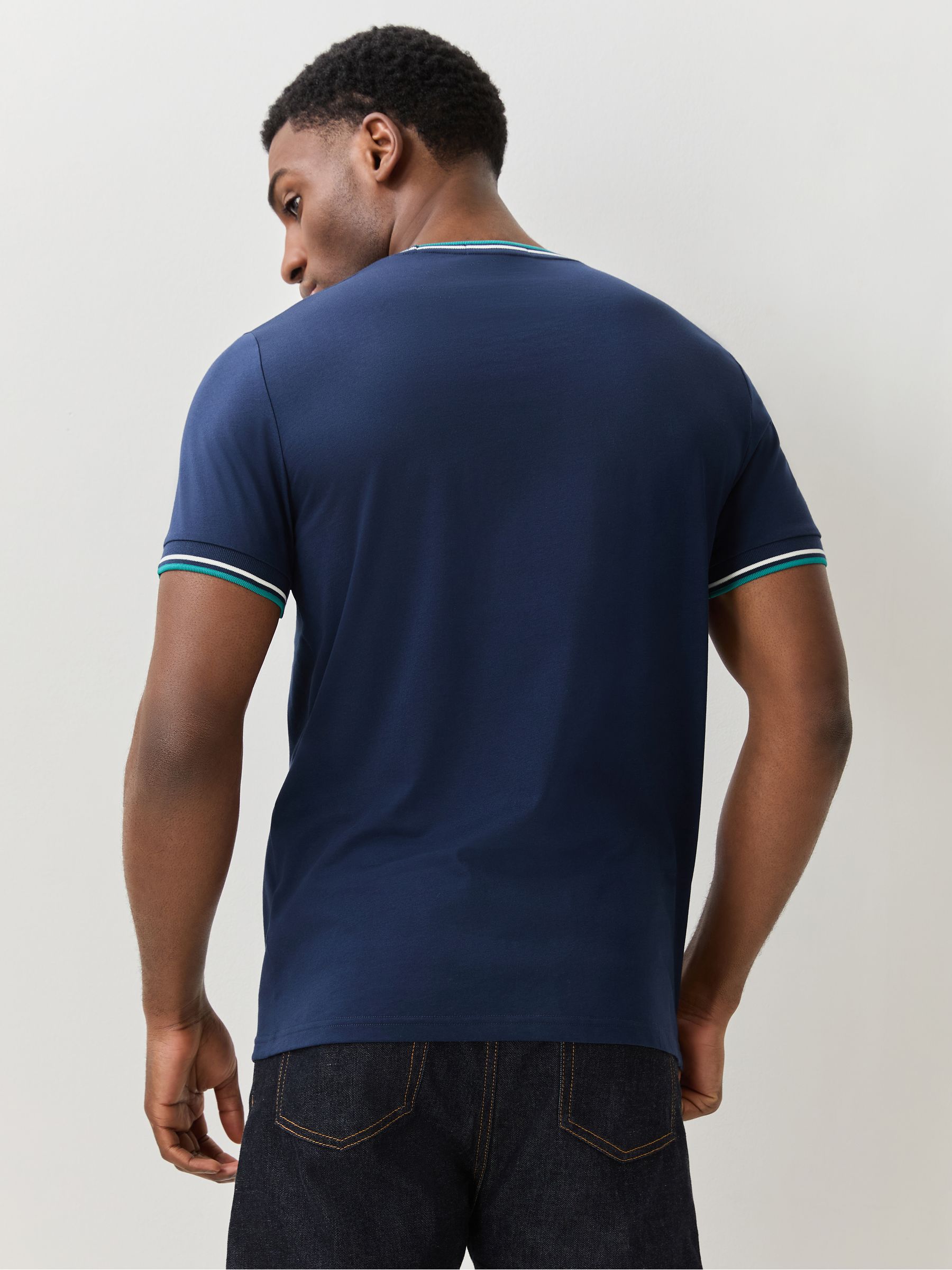 Buy Fred Perry Dark Blue Fred Perry Twin Tipped Logo T-Shirt from