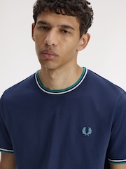 Fred Perry Blue Twin Tipped T-Shirt - Image 5 of 8