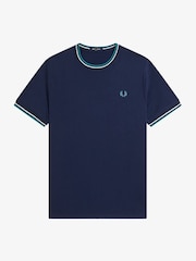 Fred Perry Blue Twin Tipped T-Shirt - Image 6 of 8