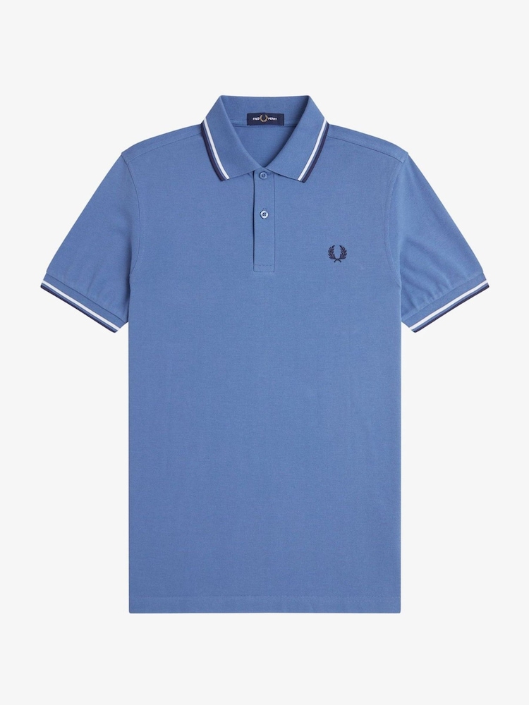 Fred Perry Sky Blue Tipped Polo Shirt - Image 6 of 6