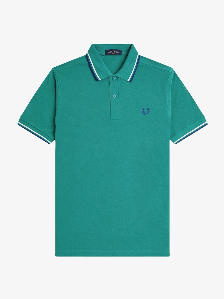 Fred Perry Teal Green Tipped Polo Shirt - Image 1 of 1