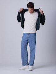 Fred Perry Cream Twin Tipped T-Shirt - Image 2 of 5