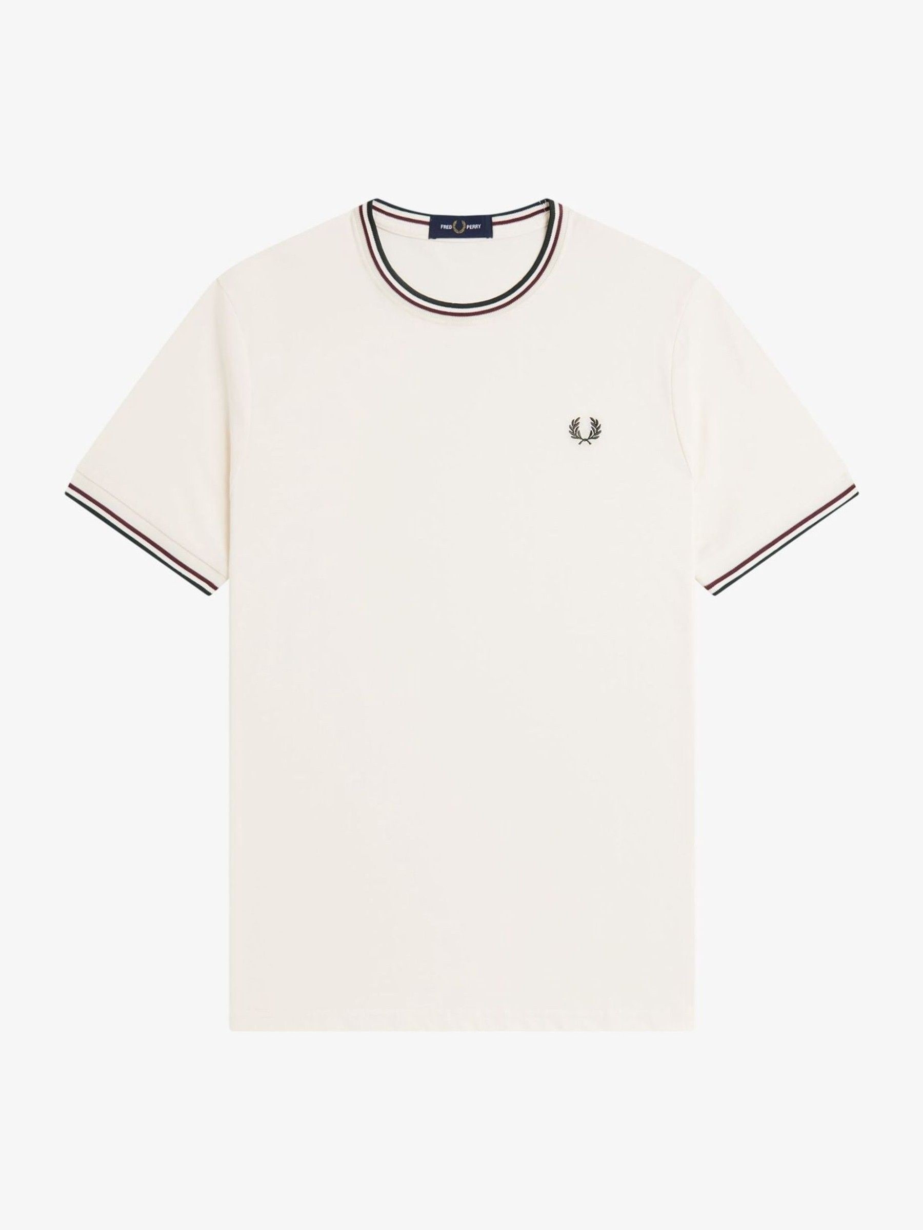 Buy Fred Perry Off White Fred Perry Twin Tipped Logo T-Shirt from